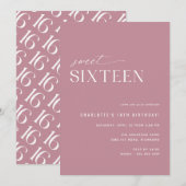 Modern Sweet Sixteen Dusty Roos Roze 16e Verjaarda Kaart (Voorkant / Achterkant)