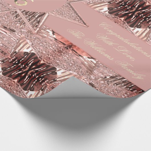 Modern Sweet Sixteen Elegant Faux Roos Gold Cadeaupapier (Hoek)