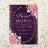 Modern Sweet Sixteen Paarse verrassingsverjaardag Kaart