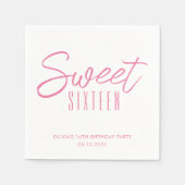 Modern Sweet Sixteen Roze Meisjes 16de partij Servet (Voorkant)