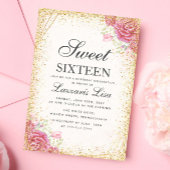 Modern Sweet Sixteen Surprise Bloemen verjaardag Kaart