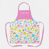 Modern Sweet Snoep Pattern Cute Custom Name Apron Schort (Voorkant)