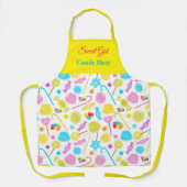Modern Sweet Snoep Pattern Cute Custom Name Schort (Voorkant)