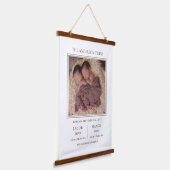 Modern Sweet Twins Photo Birth Announcement Hangend Wandkleed (Gebogen)
