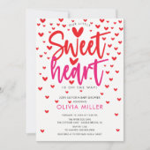 Modern Sweetheart Baby shower Invitation Kaart (Voorkant)