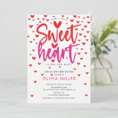 Modern Sweetheart Baby shower Invitation Kaart (Staand voorkant)