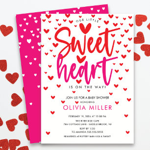 Modern Sweetheart Baby shower Invitation Kaart