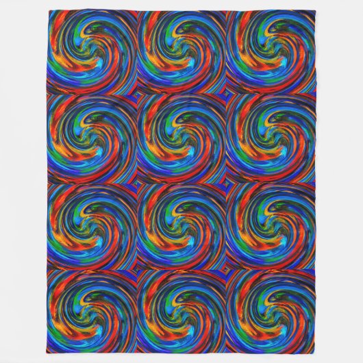 Modern Swirl Abstracte Art. 8 Fleece Deken (Voorkant)