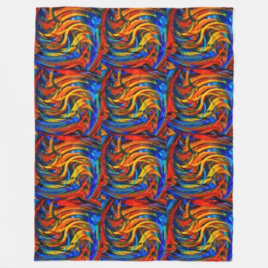Modern Swirl Abstracte Art. 9 Fleece Deken (Voorkant)