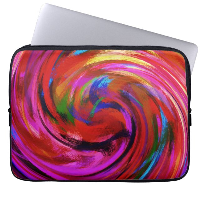 Modern Swirl Abstracte Art. 9 Laptop Sleeve (Voorkant)