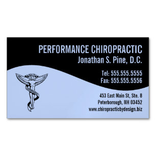 Modern Swirl Chiro Angel Emblem Chiropractor Magnetisch Visitekaartje