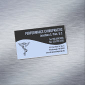 Modern Swirl Chiro Angel Emblem Chiropractor Magnetisch Visitekaartje (Voorbeeld)