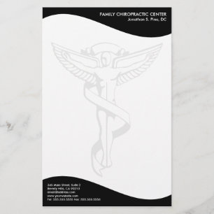Modern Swirl Chiropractic Emblem Stationery Briefpapier