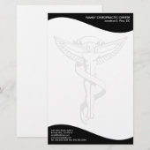 Modern Swirl Chiropractic Emblem Stationery Briefpapier (Voorkant / Achterkant)