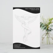 Modern Swirl Chiropractic Emblem Stationery Briefpapier (Staand voorkant)