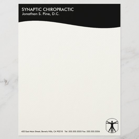 Modern Swirl Chiropractic Letterhead Gepersonaliseerd Briefhoofd (Voorkant)