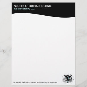 Modern Swirl Feminine Chiropractic Letterhead Briefhoofd Ontwerp