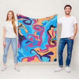 Modern Swirl Fleece Deken