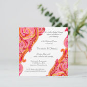 Modern Swirl Flourish Heart Rehearsal Dinner Card Kaart (Staand voorkant)