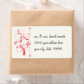 Modern Swirl Flourish Scroll  Leaf Pattern Etiket (Insitu)