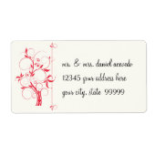 Modern Swirl Flourish Scroll  Leaf Pattern Etiket (Voorkant)