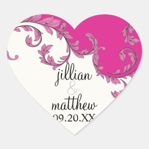 Modern Swirl Flourish Scroll  Leaf Pattern Hart Sticker