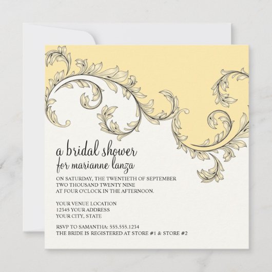 Modern Swirl Flourish Scroll Leaf Pattern Kaart (Voorkant)