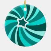 Modern Swirl HAPPY HOLIDAYS CUSTOM Green Keramisch Ornament (Achterkant)