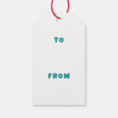 Modern Swirl HAPPY HOLIDAYS CUSTOM Green TO FROM Cadeaulabel (Achterkant)