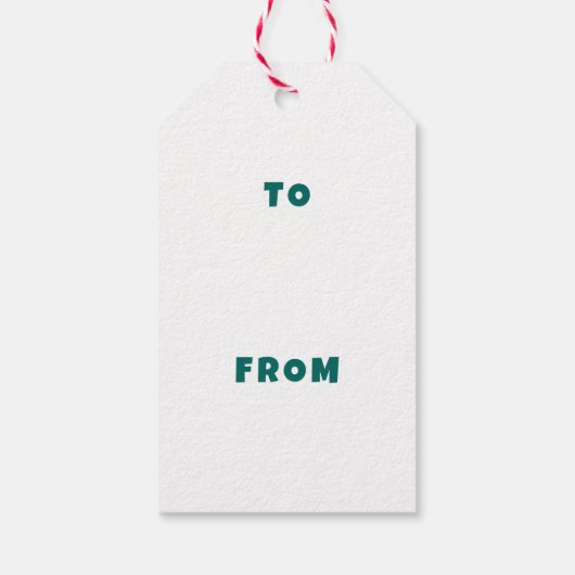 Modern Swirl HAPPY HOLIDAYS CUSTOM Green TO FROM Cadeaulabel (Achterkant)