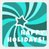 Modern Swirl HAPPY HOLIDAYS CUSTOM Green Vierkante Sticker (Voorkant)