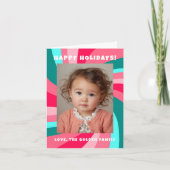 Modern Swirl HAPPY HOLIDAYS CUSTOM PHOTO Feestdagen Kaart (Voorkant)