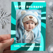 Modern Swirl HAPPY HOLIDAYS CUSTOM PHOTO Feestdagen Kaart