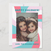 Modern Swirl HAPPY HOLIDAYS CUSTOM PHOTO Feestdagenkaart (Voorkant)