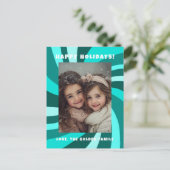 Modern Swirl HAPPY HOLIDAYS CUSTOM PHOTO Feestdagenkaart (Staand voorkant)