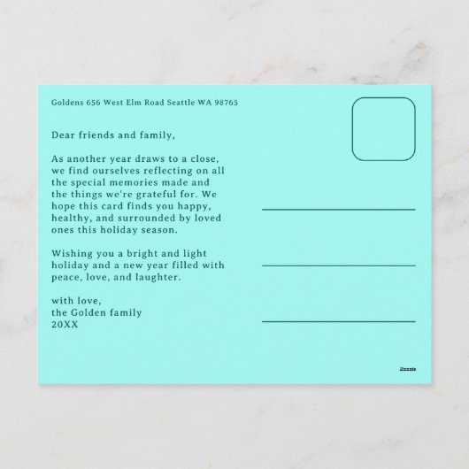 Modern Swirl HAPPY HOLIDAYS CUSTOM PHOTO Feestdagenkaart (Achterkant)