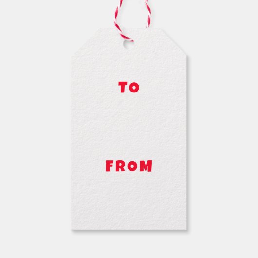 Modern Swirl HAPPY HOLIDAYS CUSTOM Pink TO FROM Cadeaulabel (Achterkant)