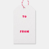 Modern Swirl HAPPY HOLIDAYS CUSTOM Pink TO FROM Cadeaulabel (Achterkant)