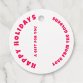 Modern Swirl HAPPY HOLIDAYS CUSTOM TO FROM Gift Bedankjes Labels (Achterkant)