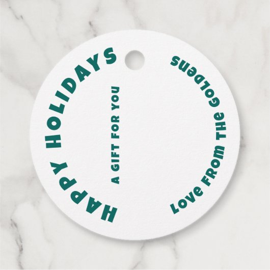 Modern Swirl HAPPY HOLIDAYS CUSTOM TO FROM Gift Bedankjes Labels (Achterkant)