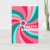 Modern Swirl HAPPY HOLIDAYS Star Custom Christmas Kaart (Voorkant)