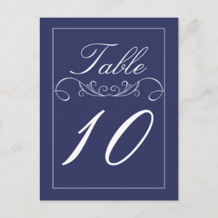 Modern Swirl Navy Trouwtafel Nummer Kaarten