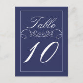 Modern Swirl Navy Trouwtafel Nummer Kaarten (Voorkant)