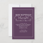 Modern Swirl Paars Reception Invitation Kaart (Voorkant)