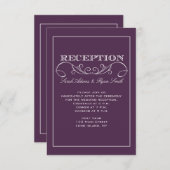 Modern Swirl Paars Reception Invitation Kaart (Voorkant / Achterkant)
