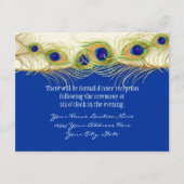 Modern Swirl Peacock Feathers Monogram Informatiekaartje (Voorkant)