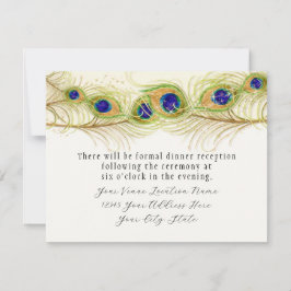 Modern Swirl Peacock Feathers Monogram Kaart