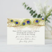 Modern Swirl Peacock Feathers Monogram Kaart (Staand voorkant)