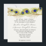 Modern Swirl Peacock Feathers Monogram Kaart<br><div class="desc">COLOR PALETTE: wit, crème, goud, mosterd, waterblauw, koningsblauw, paars en groen. ONTWERP-COLLECTIE: uw drievoudig monogram bevindt zich aan de achterkant met een groot Initiaal voor uw achternaam en vervolgens de initialen van de bruid en de groom voornaam. Deze zeer eenvoudige, trendy en chic, moderne stijl trouwuitnodiging die werd gemaakt uit...</div>