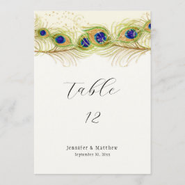 Modern Swirl Peacock Feathers Monogram Menu